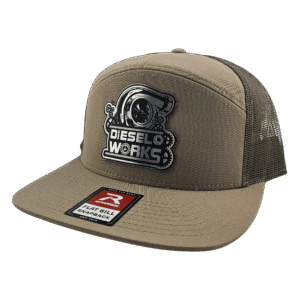 Diesel Works Gray and Black Flat Bill Snapback with Metallic Logo